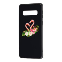Чохол для Samsung Galaxy S10 (G973) glass print "фламінго"