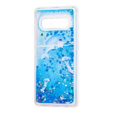 Чохол для Samsung Galaxy S10 (G973) Блиск вода "дельфін синій"