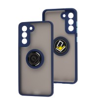 Чохол Samsung Galaxy S21 FE (G990) LikGus Edging Ring синій
