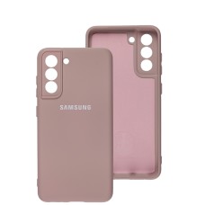 Чохол Samsung Galaxy S21 FE (G990) Silicone Full camera рожевий / pink sand