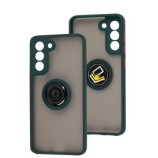 Чохол Samsung Galaxy S21 FE (G990) LikGus Edging Ring оливковий