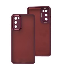 Чехол для Samsung Galaxy S20 FE (G780) Luxury Metal Lens марсала