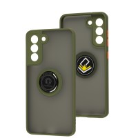 Чохол Samsung Galaxy S21 FE (G990) LikGus Edging Ring хакі