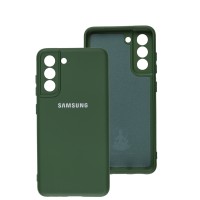 Чохол для Samsung Galaxy S21 FE (G990) Silicone Full camera dark green
