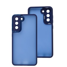 Чохол Samsung Galaxy S21 FE (G990) Luxury Metal Lens синій