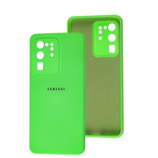 Чехол для Samsung Galaxy S20 Ultra (G988) Square camera full зеленый неон