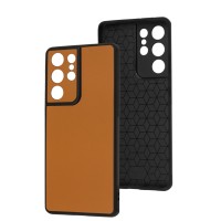 Чохол Samsung Galaxy S21 Ultra (G998) Classic leather case orange