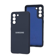 Чохол Samsung Galaxy S21 (G991) Silicone Full camera синій / midnight blue