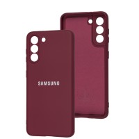 Чохол Samsung Galaxy S21 (G991) Silicone Full camera бордовий / marsala