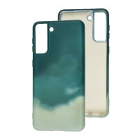 Чохол для Samsung Galaxy S21+ (G996) Wave Watercolor dark green / gray