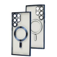 Чохол для Samsung Galaxy S22 Ultra (S908) WAVE Metal Color MagSafe blue