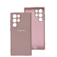 Чохол Samsung Galaxy S22 Ultra Silicone Full camera рожевий / pink sand