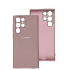 Чохол Samsung Galaxy S22 Ultra Silicone Full camera рожевий / pink sand