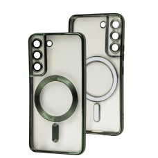 Чохол для Samsung Galaxy S22 (S901) WAVE Metal Color MagSafe green