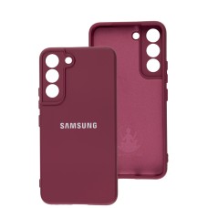 Чохол Samsung Galaxy S22 Silicone Full camera бордовий / marsala