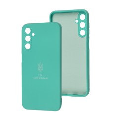 Чохол для Samsung Galaxy A24 (A245) Silicone Full Тризуб бірюзовий