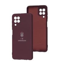 Чохол для Samsung Galaxy A22 / M22 / M32 Silicone Full Тризуб бордовий
