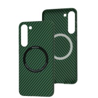 Чохол Samsung Galaxy S23+ Wave Carbon MagSafe green