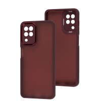 Чохол для Samsung Galaxy A22/M22/M32 Luxury Metal Lens марсала