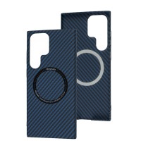 Чохол Samsung Galaxy S23 Ultra Wave Carbon MagSafe blue