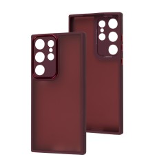 Чохол Samsung Galaxy S23 Ultra Luxury Metal Lens марсала
