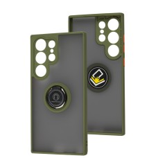 Чохол Samsung Galaxy S23 Ultra LikGus Edging Ring хакі