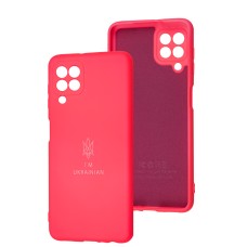 Чохол Samsung Galaxy A22 / M22 / M32 Silicone Full Тризуб розовий / barbie pink