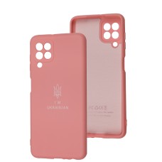 Чохол Samsung Galaxy A22 / M22 / M32 Silicone Full Тризуб розовий / light pink