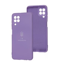 Чохол для Samsung Galaxy A22 / M22 / M32 Silicone Full Тризуб лавандовий