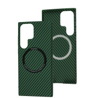 Чохол Samsung Galaxy S23 Ultra Wave Carbon MagSafe green