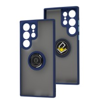 Чохол Samsung Galaxy S23 Ultra LikGus Edging Ring синій