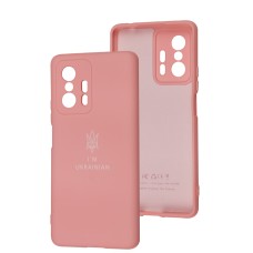 Чохол для Xiaomi 11T / 11T Pro Silicone Full Тризуб розовий / light pink