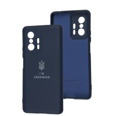 Чохол для Xiaomi 11T / 11T Pro Silicone Full Тризуб синій