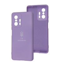 Чохол для Xiaomi 11T / 11T Pro Silicone Full Тризуб лавандовий