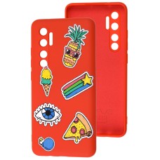 Чохол Xiaomi Mi Note 10 Lite Wave Fancy color style / red