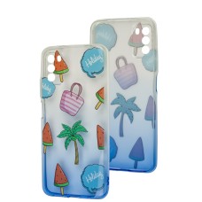 Чохол для Xiaomi Poco M3 Wave Sweet white/blue/palm