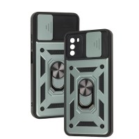 Чохол для Xiaomi Poco M3 Serge Ring Armor ударостійкий зелений