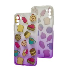 Чохол для Xiaomi Poco M3 Wave Sweet white / purple / cake