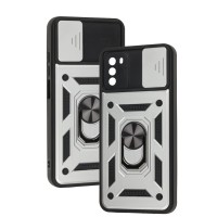 Чохол для Xiaomi Poco M3 Serge Ring Armor ударостійкий сріблястий