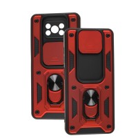 Чохол для Xiaomi Poco X3 Serge Ring Armor ударостійкий червоний