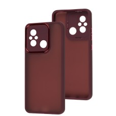 Чохол для Xiaomi Poco X3 Luxury Metal Lens марсала