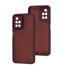 Чохол для Xiaomi Poco X3 Luxury Metal Lens марсала