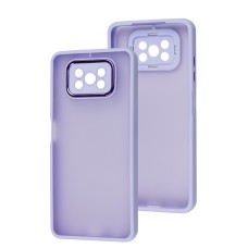 Чохол для Xiaomi Poco X3 Luxury Metal Lens бузковий