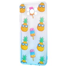 Чохол для Xiaomi Poco X3 Wave Sweet white / turquoise / pineapple