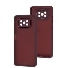 Чохол Xiaomi Poco X3 / X3 Pro Luxury Metal Lens марсала