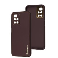 Чохол для Xiaomi Redmi 10 Leather Xshield plum red