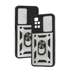 Чохол для Xiaomi Redmi 10 Serge Ring Armor ударостійкий сріблястий