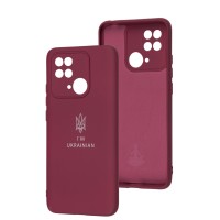 Чохол для Xiaomi Redmi 10C Full Premium Тризуб бордовий / marsala