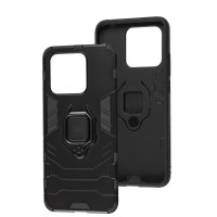 Чохол для Xiaomi Redmi 10C Transformer Ring ударостійкий з кільцем чорний