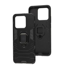 Чохол для Xiaomi Redmi 10C Transformer Ring ударостійкий з кільцем чорний